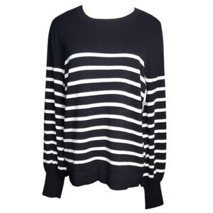 Elliott Lauren Lantern Sleeve Rayon Knit  Scoopneck Sweater Preppy Academia L